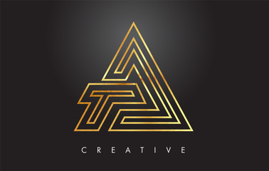 A Golden Letter Monogram Design Logo. Gold Letter A Icon Logo Vector.