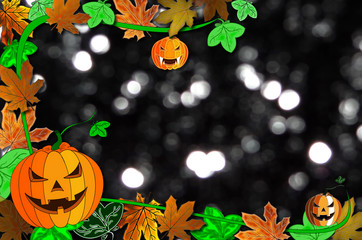 beautiful background with orange pumpkin, Halloween background