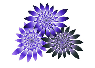 Obraz premium isolated fractal flowers bouquet in purple shades on white
