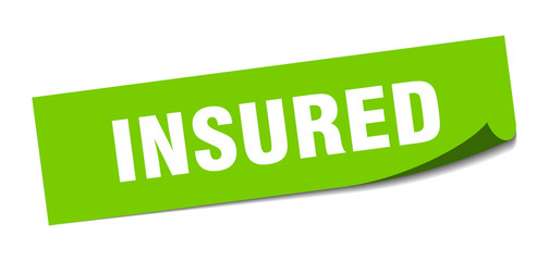insured sticker. insured square isolated sign. insured