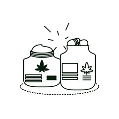 cannabis bottle product with capsules