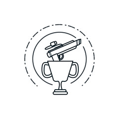 gun weapon video game with trophy cup © djvstock