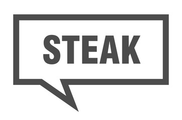steak sign. steak square speech bubble. steak