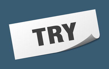 try sticker. try square isolated sign. try