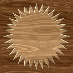Natural eco 3d circle label copy space shape wood wooden desk background
