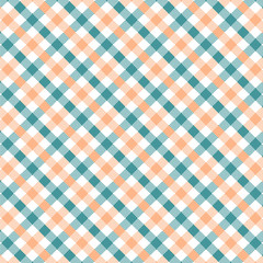 Green and Orange Gingham pattern. Texture from squares for - plaid, tablecloths, clothes, shirts, dresses, paper, bedding, blankets, quilts and other textile products. Vector illustration EPS 10