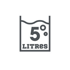 5 Liters l sign (l-mark) estimated volumes milliliters (ml) Vect