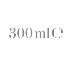 Liter l sign (l-mark) estimated volumes 300 milliliters (ml) Vector symbol packaging, labels used for prepacked foods, drinks different liters and milliliters. 300 ml vol single icon isolated on white