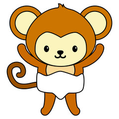 cute little monkey baby character