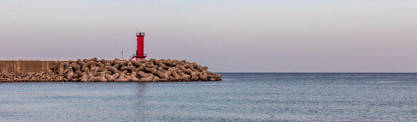 Lighthouse of Entrance to Namjeong-Myeon Harbour, Yeongdeok, Gyeongsangbuk-do, South Korea, Asia.