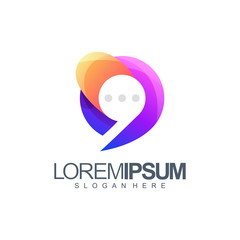 Obraz premium chat logo design vector illustration