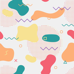 Seamless pattern in pastel color. Memphis style. Vector illustration 