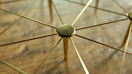 Linked Conceptual Teamwork. Network, Networking, Connect. Abstract Networking. 3D Rendering.