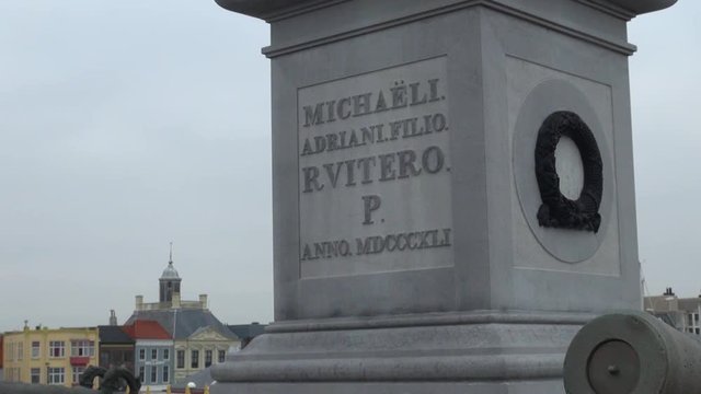 Detailed description of Michiel de Ruyter statue in Vlissingen the Netherlands