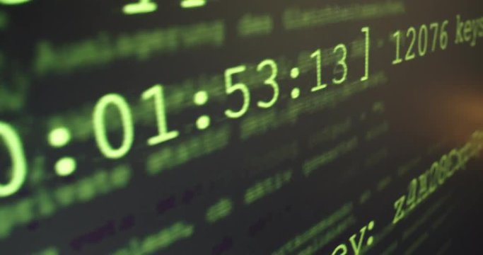 Close Up Computer screen / display - hacker code sequence