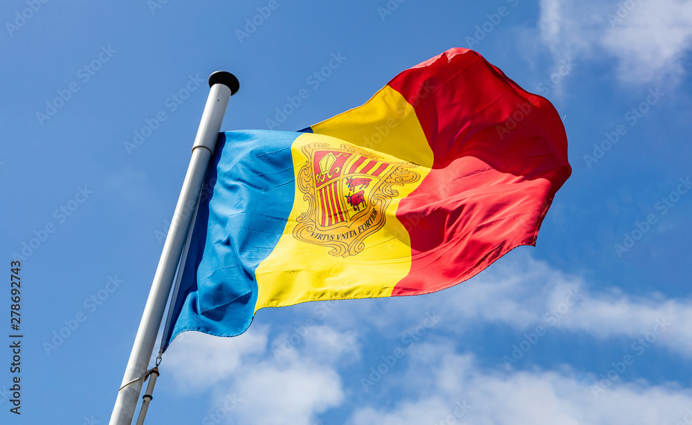 Wall mural Moldova flag waving against clear blue sky