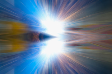 Fototapeta premium Zoom background with colorful of light welding sparks