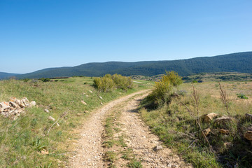 Path through the mountains of Valdelinares in Summer