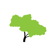 Tree. Green Tree in flat design. Tree vector icon isolated on white background
