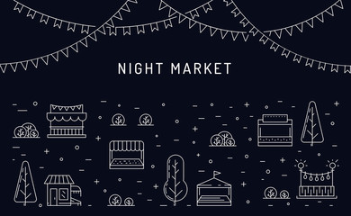 Night market open air outdoor, Summer fest