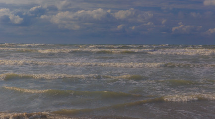 Storm on the Caspian Sea coast near Baku