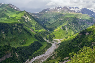 Lake in the Caucasus mountains, Georgia.