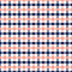 Blue and Rosa Gingham pattern. Texture from squares for - plaid, tablecloths, clothes, shirts, dresses, paper, bedding, blankets, quilts and other textile products. Vector illustration EPS 10