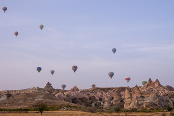 Panoramic view of Cappadocia, Cappadocia is one of the best places to fly with hot air balloons.