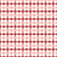 Red Gingham pattern. Texture from squares for - plaid, tablecloths, clothes, shirts, dresses, paper, bedding, blankets, quilts and other textile products. Vector illustration EPS 10