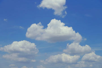 Blue sky with white clouds.