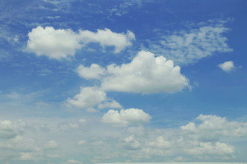 Blue sky with white clouds.