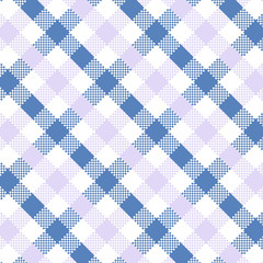 Blue and Grey Gingham pattern. Texture from squares for - plaid, tablecloths, clothes, shirts, dresses, paper, bedding, blankets, quilts and other textile products. Vector illustration EPS 10