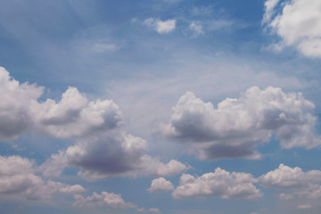 Blue sky with white clouds.