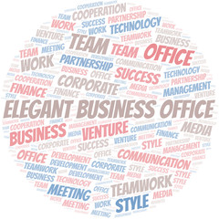 Obraz premium Elegant Business Office word cloud. Collage made with text only.