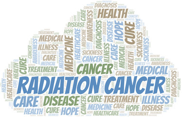 Obraz premium Radiation Cancer word cloud. Vector made with text only.