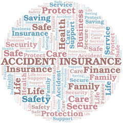 Fototapeta premium Accident Insurance word cloud vector made with text only.