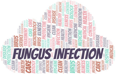 Obraz premium Fungus Infection word cloud vector made with text only.