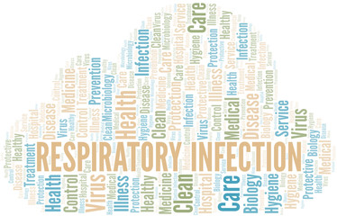 Obraz premium Respiratory Infection word cloud vector made with text only.
