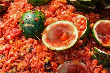 Rotten watermelon, rotten fruit Garbage that can be processed into bio-fermented water and organic...