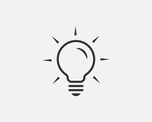 Light bulb icon vector. Llightbulb idea logo concept. Lamp electricity icons web design element. Led lights isolated silhouette.