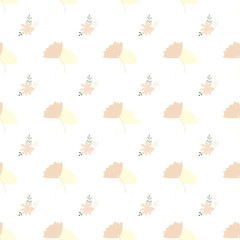 Pattern of bouquets of simple, clear, ordinary flowers in Victorian colors