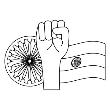 indian flag with map and ashoka chakra