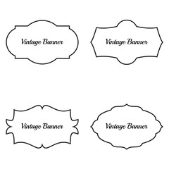 Set of vintage vector frames. Old fashion banners on white background.