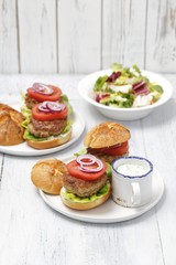 pork burgers with tzatziki