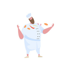 Activities man chef in uniform. Professional restaurant worker. 