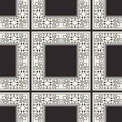 Obraz premium Seamless geometric pattern. Vector abstract classical modern art deco background in black and white color