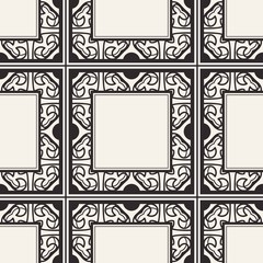 Obraz premium Seamless geometric pattern. Vector abstract classical modern art deco background in black and white color