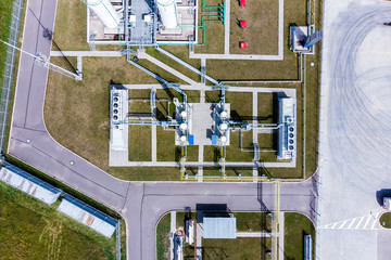 Aerial view of Liquid chemical tank terminal, Storage of liquid chemical and petrochemical products