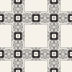 Seamless geometric pattern. Vector abstract classical modern art deco background in black and white color