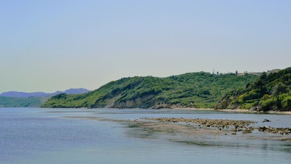 Unique, wild Cape of Rodon (or Cape of Skanderbeg) in Albania.  Panoramic view